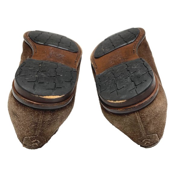 John Varvatos Distressed Suede Loafers - Brown | 10 - Picture 12 of 14